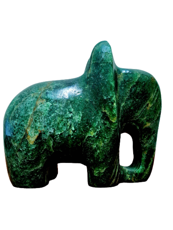 Natural Green Jade Elephant