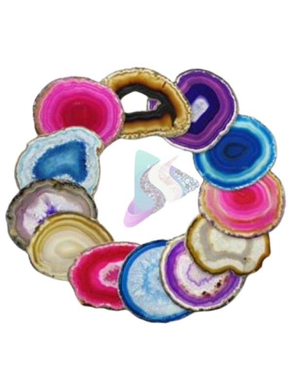 Set of Colorful Agate Coaster